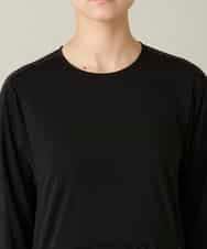 RHPFD05690 HIROKO KOSHINO(ヒロココシノ) 異素材コンビネーションワンピース /日本製/洗える ブラック