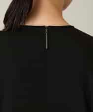 RHPFD05690 HIROKO KOSHINO(ヒロココシノ) 異素材コンビネーションワンピース /日本製/洗える ブラック