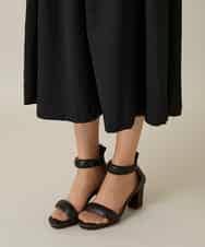 RHPFD05690 HIROKO KOSHINO(ヒロココシノ) 異素材コンビネーションワンピース /日本製/洗える ブラック