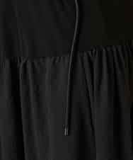 RHPFD05690 HIROKO KOSHINO(ヒロココシノ) 異素材コンビネーションワンピース /日本製/洗える ブラック