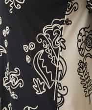 RHPFF04690 HIROKO KOSHINO(ヒロココシノ) ボタニカルプリントサイドポケットワンピース /日本製/洗える ブラック