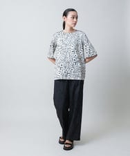 RHPGC25450 HIROKO KOSHINO(ヒロココシノ) フラワーツリーフレアスリーブカットソー /日本製/洗える ベージュ