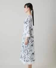 RHPGD16490 HIROKO KOSHINO(ヒロココシノ) インクペインティングワンピース/日本製/洗える ホワイト