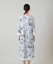 RHPGD16490 HIROKO KOSHINO(ヒロココシノ) インクペインティングワンピース/日本製/洗える ホワイト