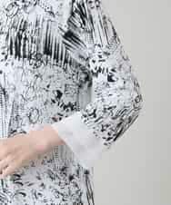 RHPGD16490 HIROKO KOSHINO(ヒロココシノ) インクペインティングワンピース/日本製/洗える ホワイト