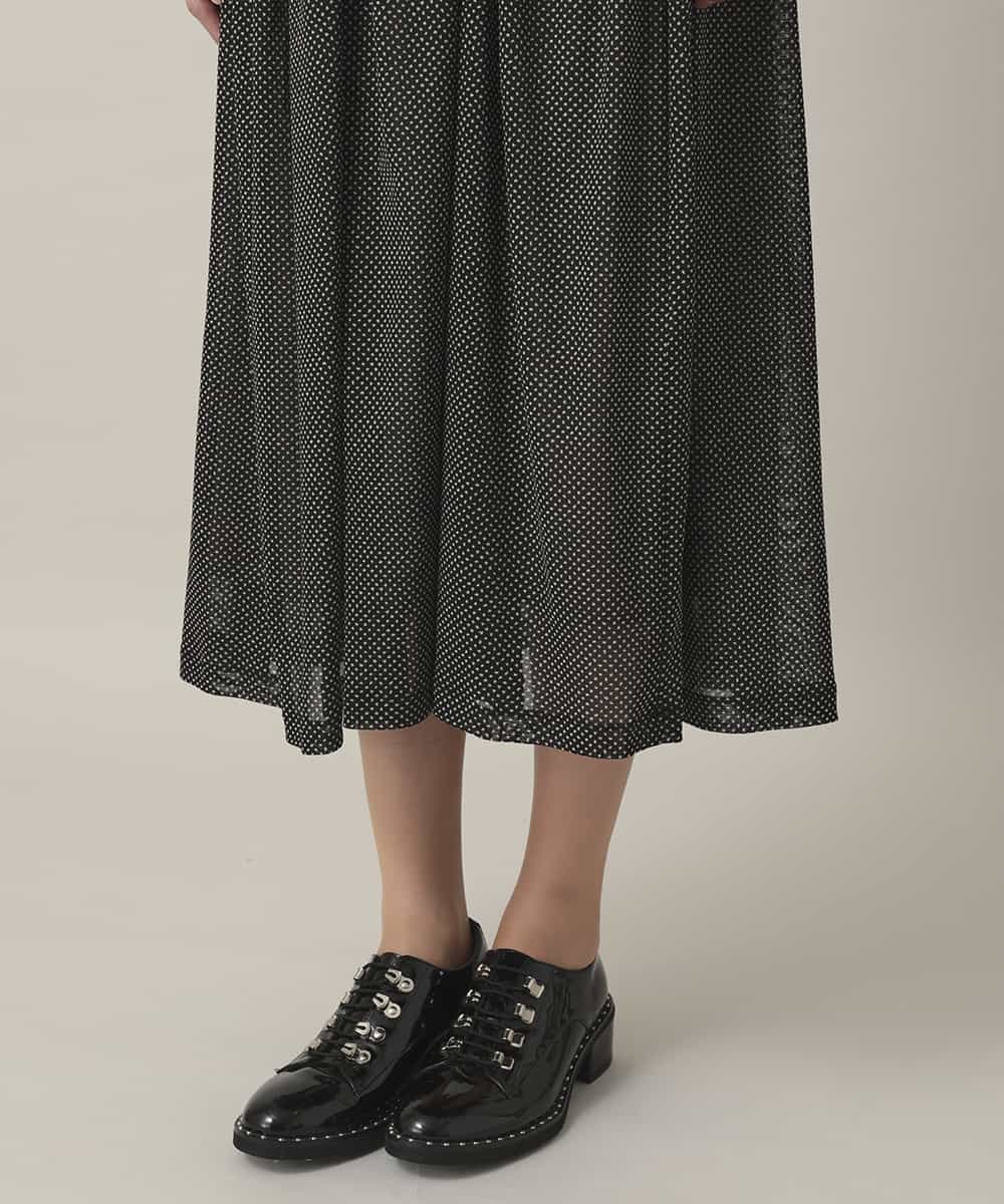 RHPGE23690 HIROKO KOSHINO(ヒロココシノ) 【先行予約】シャーリングデザインシアーワンピース/日本製/洗える グレー