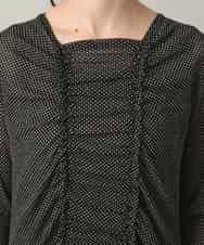 RHPGE23690 HIROKO KOSHINO(ヒロココシノ) 【先行予約】シャーリングデザインシアーワンピース/日本製/洗える グレー