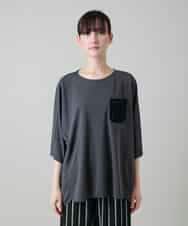 RHPGF12360 HIROKO KOSHINO(ヒロココシノ) 刺繍ポケットデザインカットソー/日本製/洗える グレー