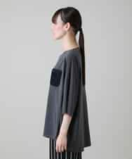 RHPGF12360 HIROKO KOSHINO(ヒロココシノ) 刺繍ポケットデザインカットソー/日本製/洗える グレー