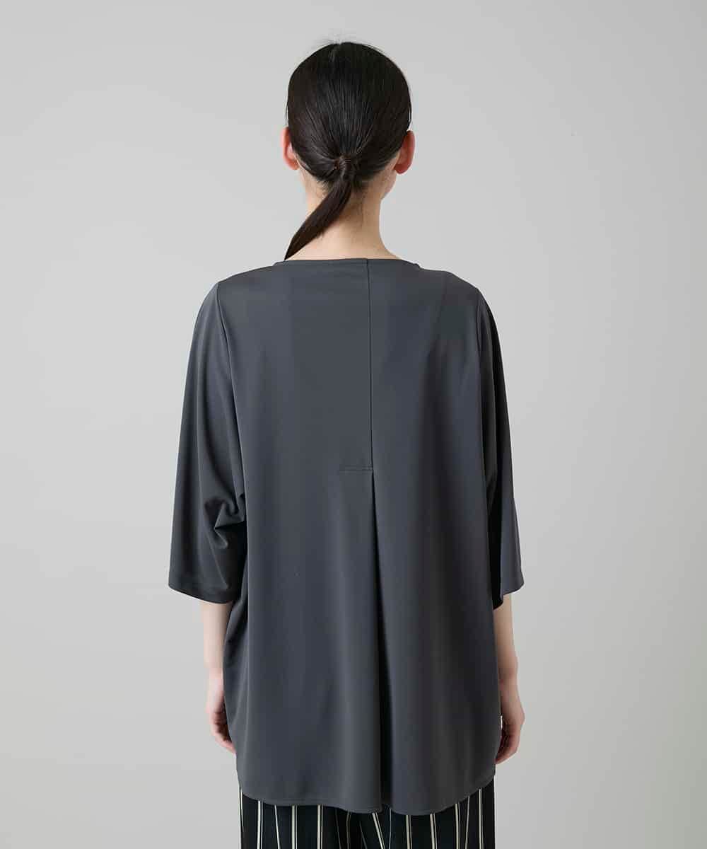 RHPGF12360 HIROKO KOSHINO(ヒロココシノ) 刺繍ポケットデザインカットソー/日本製/洗える グレー