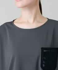 RHPGF12360 HIROKO KOSHINO(ヒロココシノ) 刺繍ポケットデザインカットソー/日本製/洗える グレー