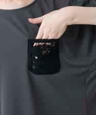 RHPGF12360 HIROKO KOSHINO(ヒロココシノ) 刺繍ポケットデザインカットソー/日本製/洗える グレー