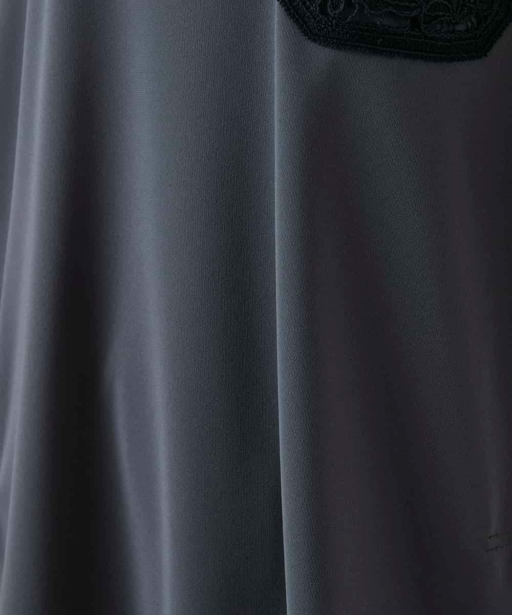 RHPGF12360 HIROKO KOSHINO(ヒロココシノ) 刺繍ポケットデザインカットソー/日本製/洗える グレー