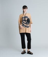 RHPGT31430 HIROKO KOSHINO(ヒロココシノ) 【洗える/日本製】墨絵ドルマンシルエットチュニック ベージュ