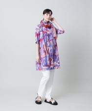 RHPHB05560 HIROKO KOSHINO(ヒロココシノ) アーティスティックプリントチュニック /日本製/洗える パープル