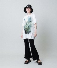 RHPHB06490 HIROKO KOSHINO(ヒロココシノ) 墨絵プリントチュニックTシャツ /日本製/洗える ホワイト