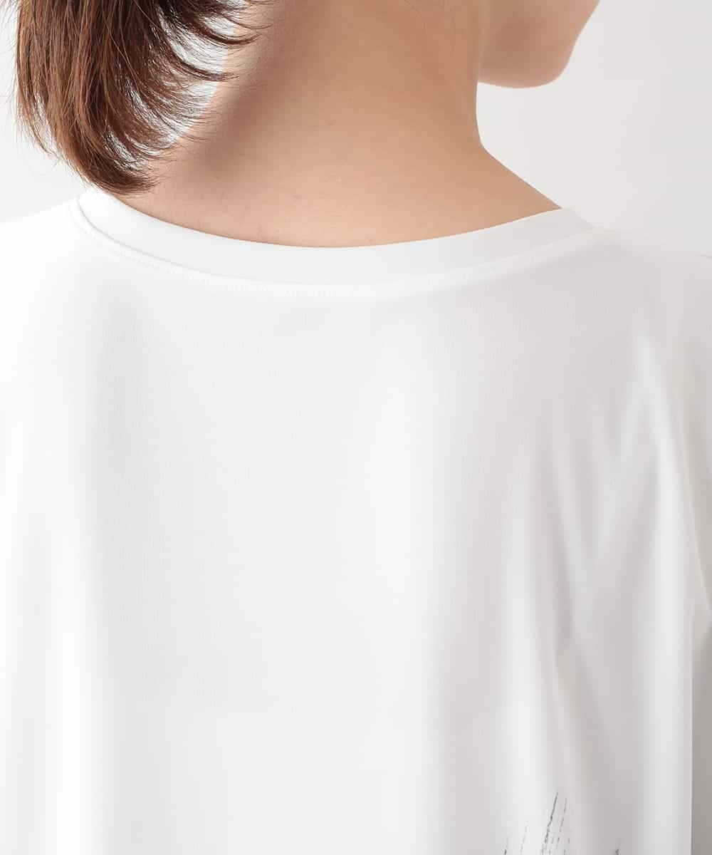 RHPHB06490 HIROKO KOSHINO(ヒロココシノ) 墨絵プリントチュニックTシャツ /日本製/洗える ホワイト