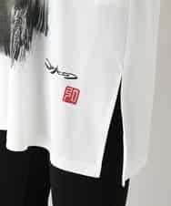 RHPHB06490 HIROKO KOSHINO(ヒロココシノ) 墨絵プリントチュニックTシャツ /日本製/洗える ホワイト