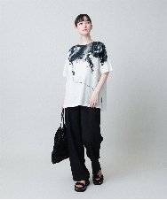 RHPHB08420 HIROKO KOSHINO(ヒロココシノ) フェイスプリントチュニック /日本製/洗える ホワイト