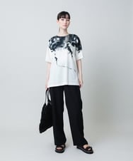 RHPHB08420 HIROKO KOSHINO(ヒロココシノ) フェイスプリントチュニック /日本製/洗える ホワイト