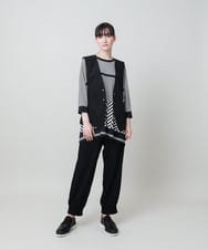 RHPHE07450 HIROKO KOSHINO(ヒロココシノ) 幾何柄プリントチュニック /日本製/洗える ブラック