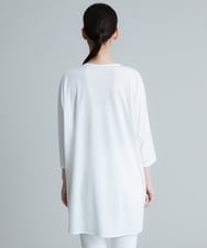 RHPHT46450 HIROKO KOSHINO(ヒロココシノ) 【洗える/日本製】墨絵プリントチュニックTシャツ ライトイエロー