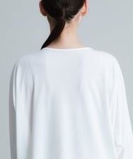 RHPHT46450 HIROKO KOSHINO(ヒロココシノ) 【洗える/日本製】墨絵プリントチュニックTシャツ ライトイエロー
