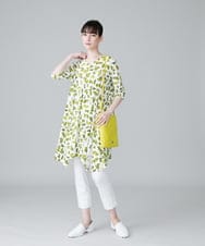 RHPHW30450 HIROKO KOSHINO(ヒロココシノ) コレクションデザインプリントチュニック /日本製/洗える ホワイト