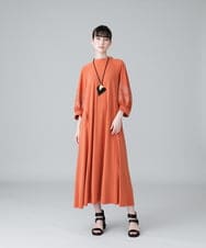 RHPHW33890 HIROKO KOSHINO(ヒロココシノ) ドライポンチシルエットワンピース /日本製/洗える オレンジ