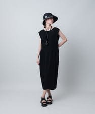 RHPIC16450 HIROKO KOSHINO(ヒロココシノ) ラップギャザーワンピース/日本製/洗える ブラック