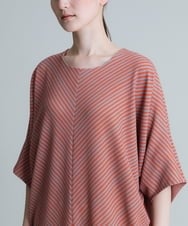 RHPIT15590 HIROKO KOSHINO(ヒロココシノ) 【洗える/日本製】バイアスラインジャージーチュニック オレンジ