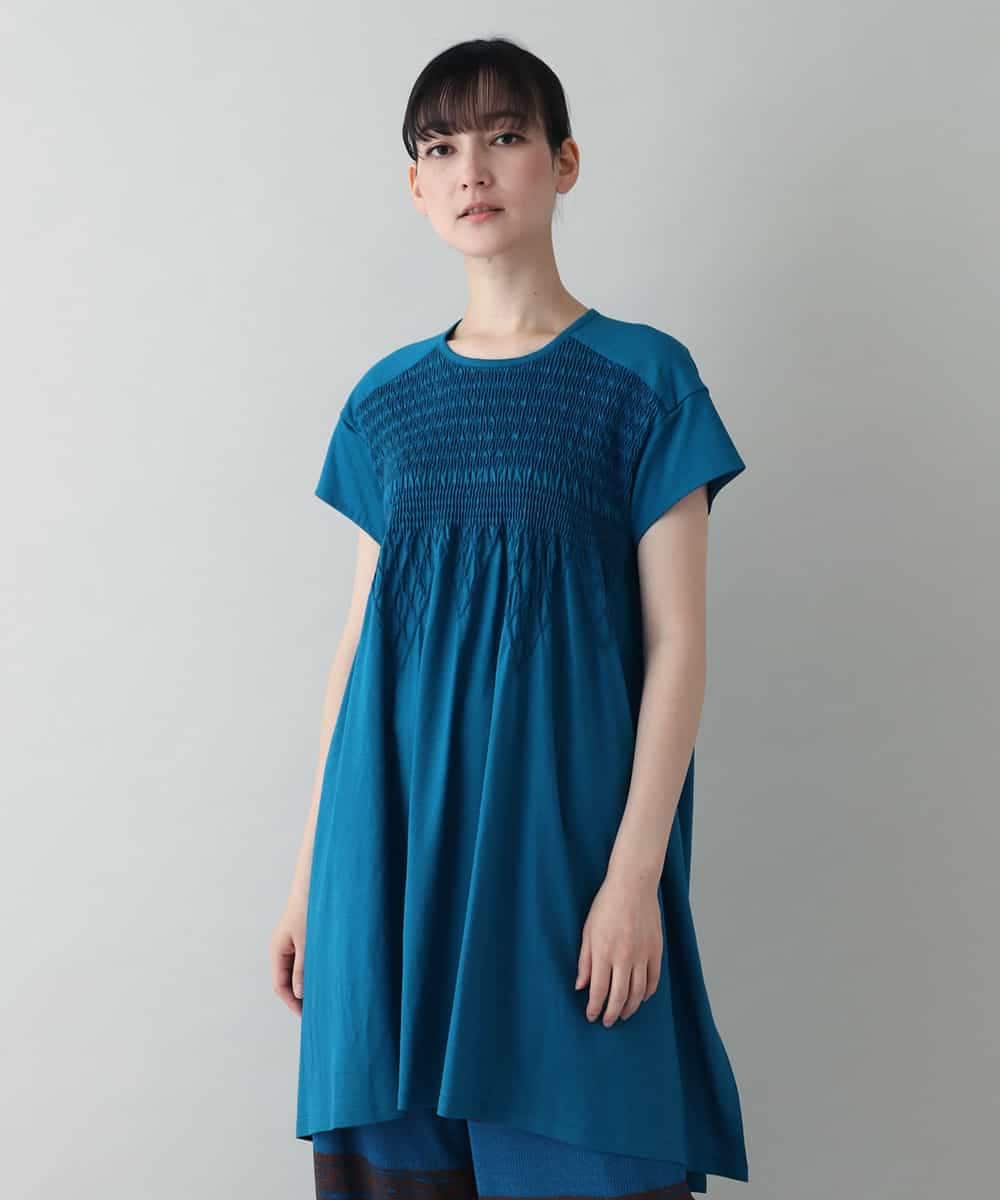美品＊yuni ユニ＊リネン コットン シャーリングチェック ゴムパンツ