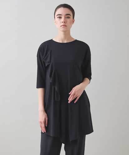 RHPJB23450 HIROKO KOSHINO ドレープフリルアシンメトリーカットチュニック /日本製/洗える