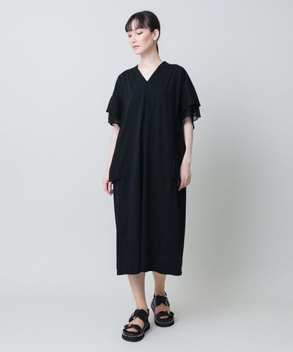 RHPJB25720 HIROKO KOSHINO 【UV/遮熱性】ウイングスリーブジャージーワンピース /日本製/洗える