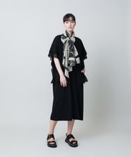 RHPJB25720 HIROKO KOSHINO(ヒロココシノ) 【UV/遮熱性】ウイングスリーブジャージーワンピース /日本製/洗える ブラック