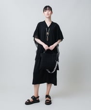 RHPJB25720 HIROKO KOSHINO(ヒロココシノ) 【UVカット/遮熱性】ウイングスリーブジャージーワンピース /日本製/洗える ブラック
