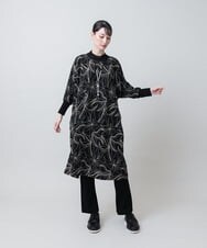 RHPJE25790 HIROKO KOSHINO(ヒロココシノ) アラベスク刺繍デザインチュールチュニック /日本製/洗える ブラック