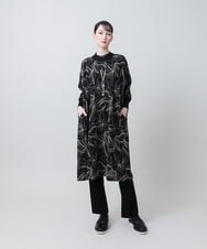 RHPJE25790 HIROKO KOSHINO(ヒロココシノ) アラベスク刺繍デザインチュールチュニック /日本製/洗える ブラック