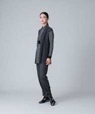 RHPJT10490 HIROKO KOSHINO(ヒロココシノ) 【洗える/日本製】メランジチェックプリントチュニック ダークグレー