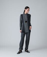 RHPJT10490 HIROKO KOSHINO(ヒロココシノ) 【洗える/日本製】メランジチェックプリントチュニック ダークグレー