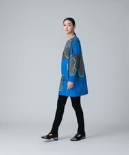 RHPJT16590 HIROKO KOSHINO(ヒロココシノ) 【洗える/日本製】アートフラワープリントチュニック グレー