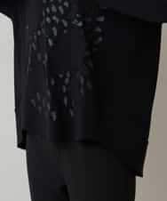 RHPLB53450 HIROKO KOSHINO(ヒロココシノ) クラフト刺繍デザインカットソー/日本製/洗える ブラック