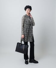 RHPLB55490 HIROKO KOSHINO(ヒロココシノ) 小花モチーフプリントチュールチュニック/日本製/洗える ブラウン