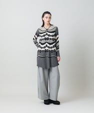 RHPLD07540 HIROKO KOSHINO(ヒロココシノ) アートジャージーチュニック /日本製/洗える ブルー