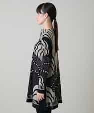 RHPLF30450 HIROKO KOSHINO(ヒロココシノ) ジオメトリックアートチュールチュニック /日本製/洗える グレー