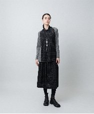 RHQAF02450 HIROKO KOSHINO(ヒロココシノ) チェック柄フレアスカート/日本製/洗える グレー