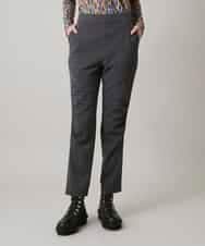 RHQAF65380 HIROKO KOSHINO(ヒロココシノ) ギャザーアクセント切り替えデザインパンツ/日本製/洗える ダークグレー