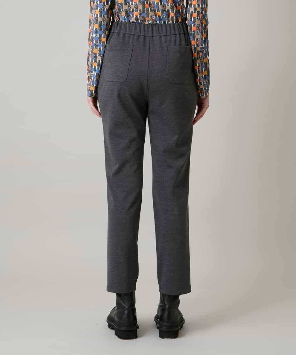 RHQAF65380 HIROKO KOSHINO(ヒロココシノ) ギャザーアクセント切り替えデザインパンツ/日本製/洗える ダークグレー