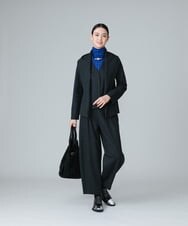 RHQAW13490 HIROKO KOSHINO(ヒロココシノ) 【日本製】ラウンドワイドシルエットパンツ ダークグレー