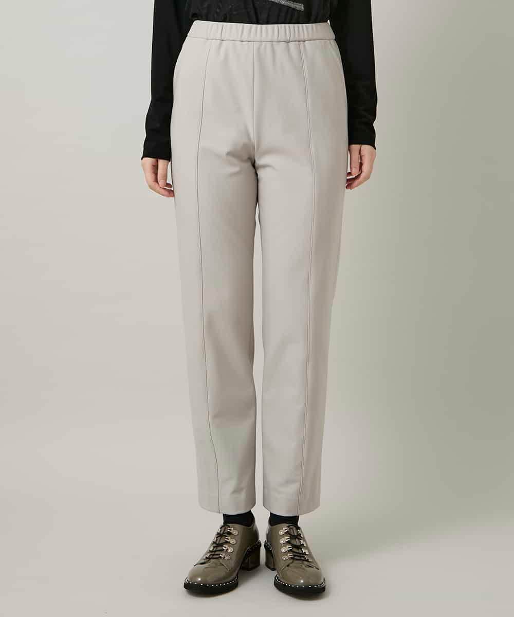 RHQCD31390 HIROKO KOSHINO(ヒロココシノ) ピンタックテーパードパンツ/日本製 ライトグレー